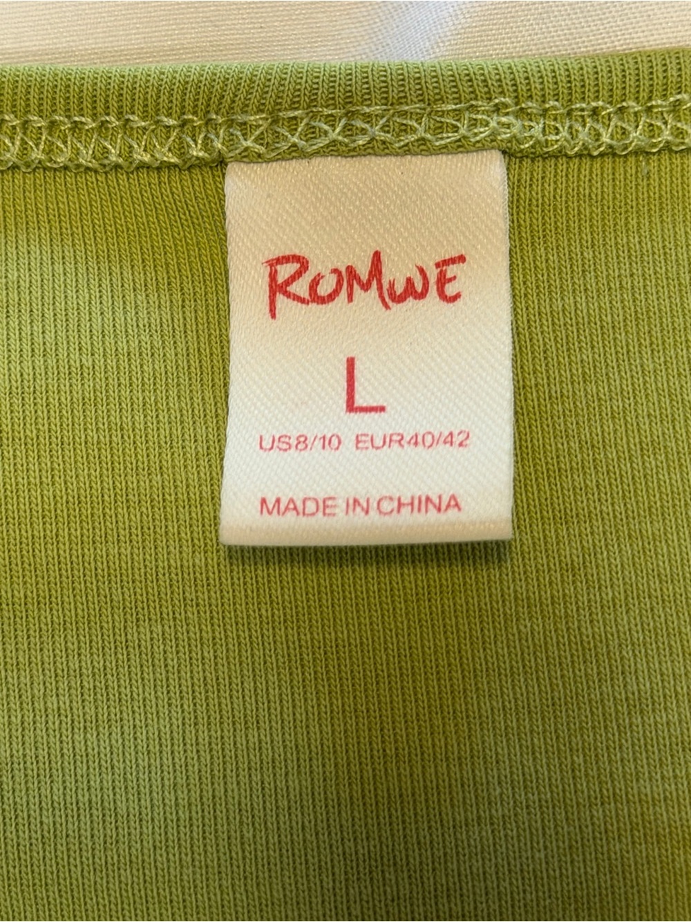 ROMWE Light Olive Ribbed Tee - Picture 3 of 4
